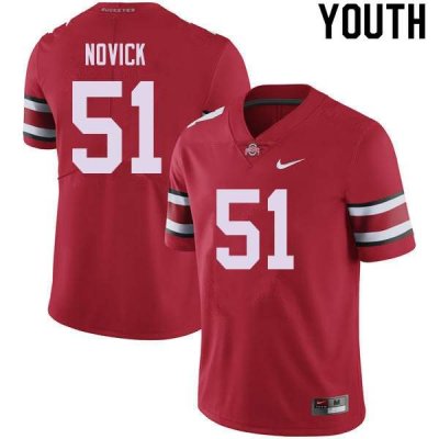 NCAA Ohio State Buckeyes Youth #51 Brett Novick Red Nike Football College Jersey ZBS5045YR